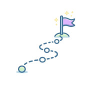 Step-by-step path icon representing clear training and guidance.