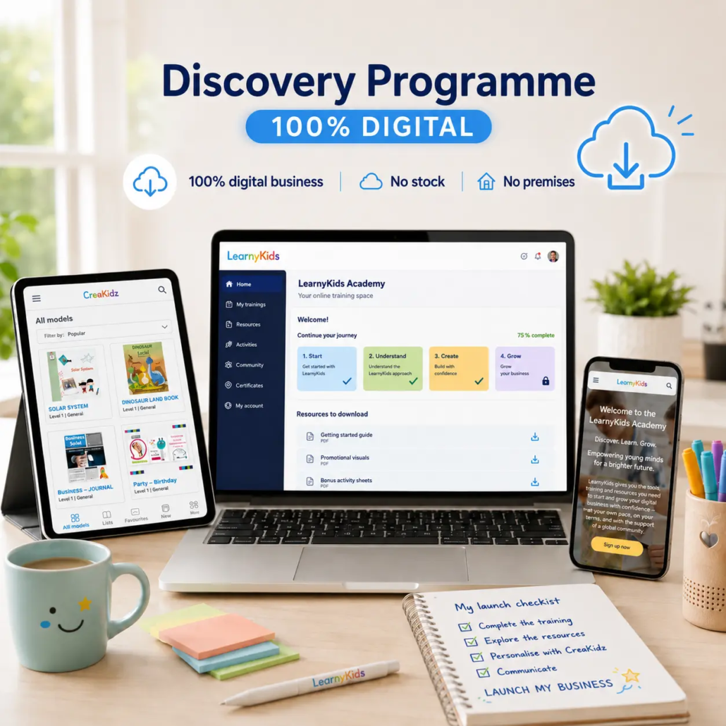 Discovery Programme LearnyKids, 100% digital business with online training platform, CreaKidz tools and digital resources