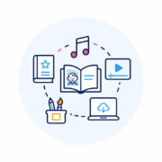 Les produits et collections LearnyKids avec livres personnalisés, chansons, dessins animés, kits créatifs et ressources digitales.